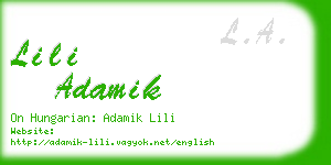 lili adamik business card